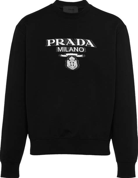 prada milano black sweatshirt|Prada long sleeve shirt.